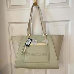 Bebe Cream Large Tote Handbag